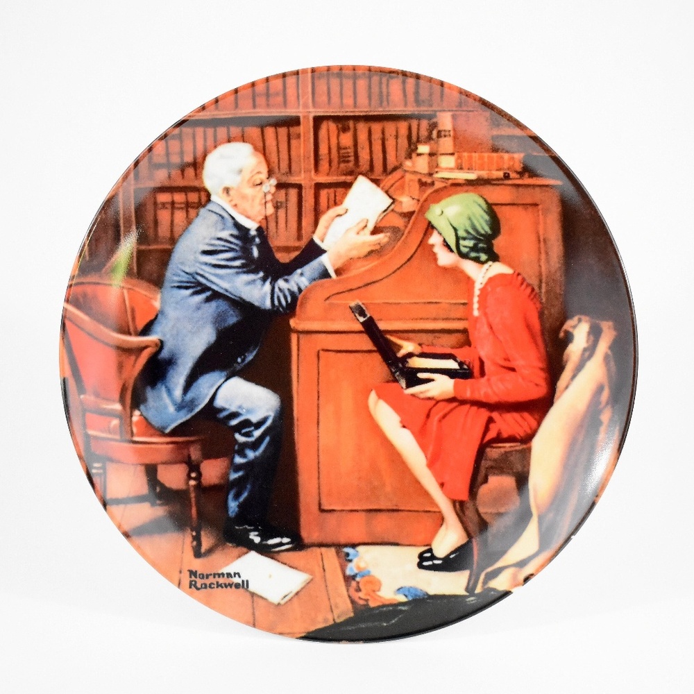 Edwin M Knowles China Norman Rockwell VTG Plates